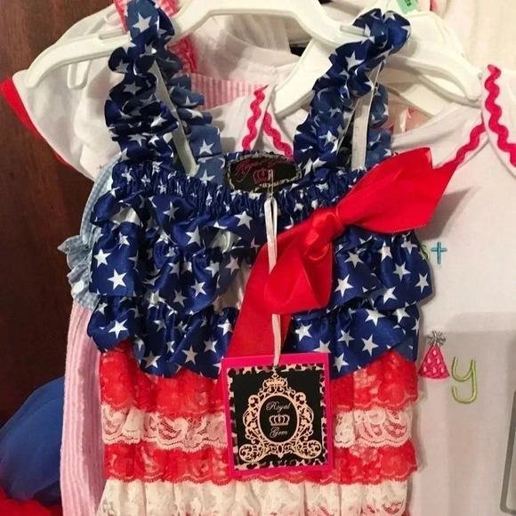 ROYAL GEM PATRIOTIC ROMPER SIZE SMALL **GET READY FOR HOLIDAY DAY PICS** - Picture 5 of 7